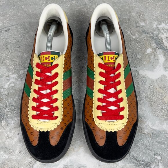 Gucci x Dapper Dan Adidas Web G74 GG Monogram Sneakers Brown 8.5 US 38.5 EUR - Picture 4 of 12